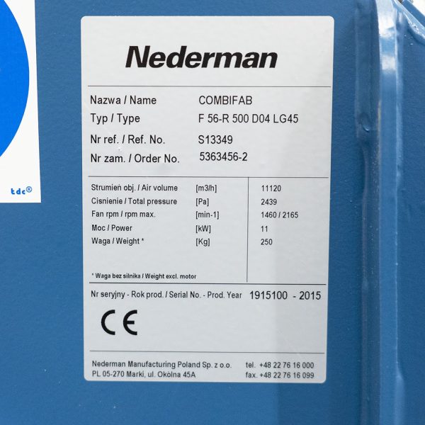 Nederman fläkt F 56-R 500 D04 LG56 - Bild 5