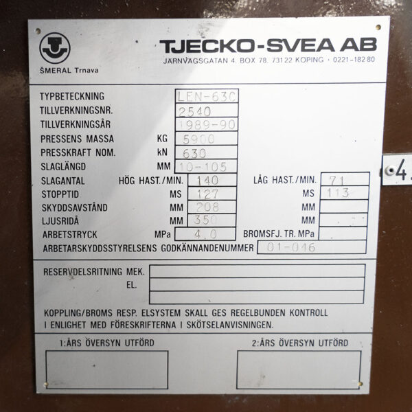 Tjecko-svea excenterpress LEN-63C - Bild 6
